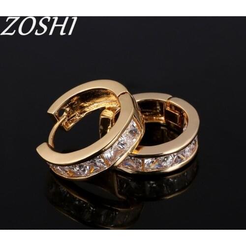 Fashion small size stud earrings elegant party earing for women alloy small Circle Earrings Rhinestone Jewelry