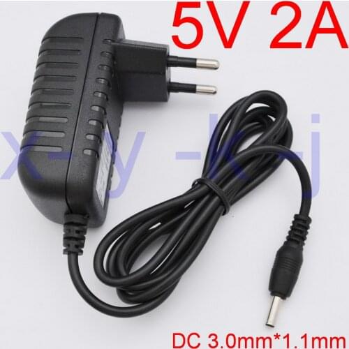 1PCS 5V 2A DC 3.0x1.1mm Charger Power Supply Adapter for Tablet Huawei Mediapad 7 Ideos S7, S7 Slim, S7-301U,S7-301W, S7-301C