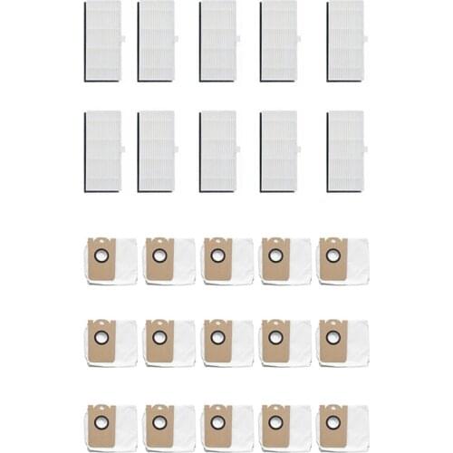 10PCS Hepa Filter for Proscenic M7 Pro & 15Pcs for Proscenic M7 Pro M8 Pro Robot Leakproof Dedicated Dust Bag