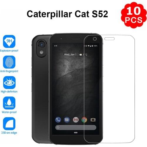 10Pcs Screen Protector For Caterpillar Cat S52 Glass Cover 9H Protective Glass Phone Film For Vidrio Cat S52 S 52 Tempered Glass