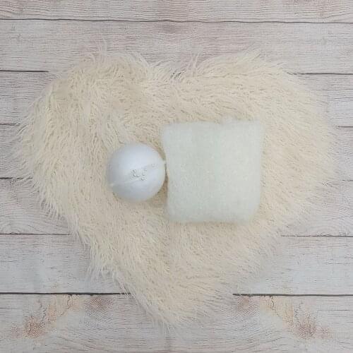 3PCS/Lot Baby Mongolia Long Pile Faux Fur Blanket,Wrap, Infant Headband Newborn Infant Photo Shoot Background Basket Filler