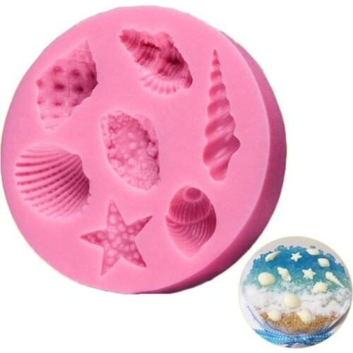 3DSea Shell Starfish Shape Chocolate Fondant Cake Decoration Pasrty Baking Mold