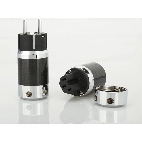 Audiocrast Carbon Fiber schuko power plug IEC Female Audio Grade DIY Power cable leads HIFI
