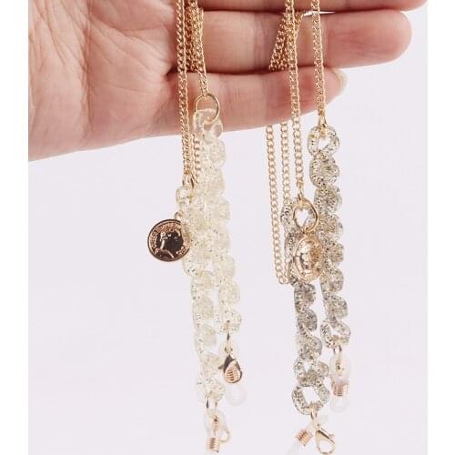 Sunglasses Masking Chains For Women Acrylic Shiny Eyeglasses Chains Lanyard Glass 2021 New Fashion Jewelry Wholesale Mask Chain