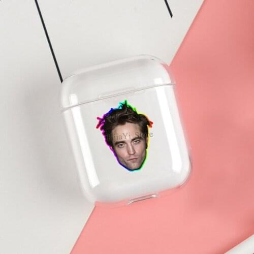Funny Robert Pattinson Head Cases For Apple AirPods 1 2 Case Clear Wireless Bluetooth Earphone Case Protective Shell