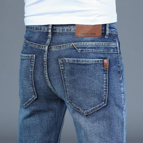 2021 Spring Autumn Mens Smart Jeans Business Fashion Straight Regular Stretch Denim Pants Trousers Classic Men Size 28-40