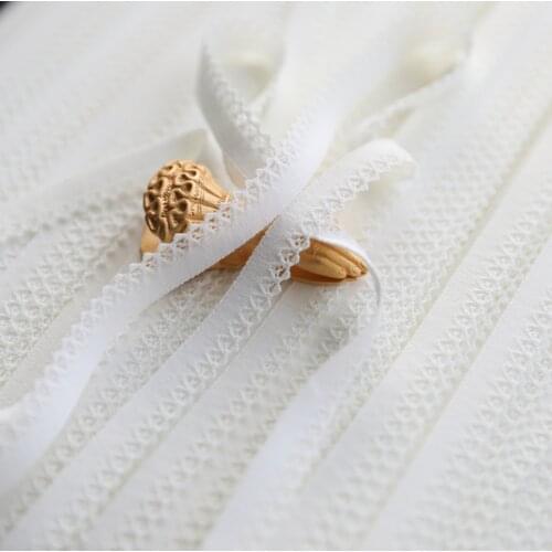 4 Meters Width 1.1cm Ivory Elastic Lace Ribbon Tape DIY Stretch Embroidered Lace Trim Fabric For Underwear Lingerie Sewing Decor