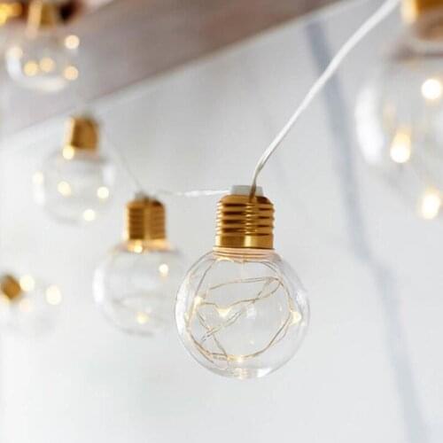 Fairy Lights Garland Battery Operated Waterproof 4M 10Leds G45 Bulb led light string for Christmas party wedding Backyard Patio