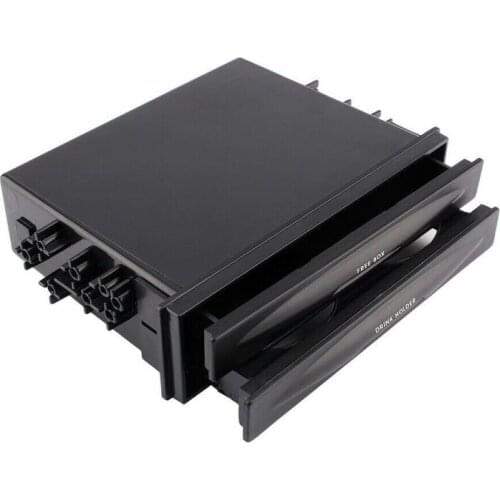 Double/Single Din Radio Refit Pocket Kit Drink Cup Holder + Storage Box Car Universal Multi-purpose glove box storage box