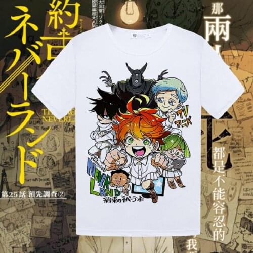 The Promised Neverland Cospaly Ray Norman Emma Cosplay Costume T-Shirt Japanese Anime Yakusoku no Neverland Summer Top Tee Shirt