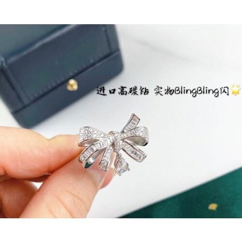 Fashion top quality butterfly bowknot wedding gift famous drop water design knot finger G brand ring