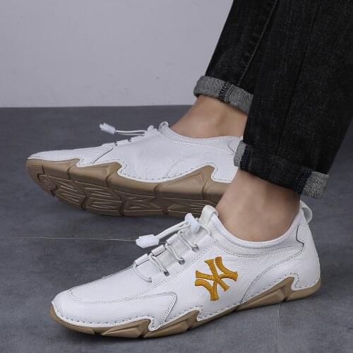 Mens Sneakers cow suede Leather Men Loafers Shoes Fashion Slip on Men Driving Shoes Soft Sapato Masculino Mocassin Homme