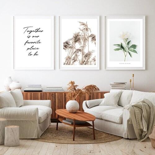 Nordic Poster Flowers Canvas Painting Plant Wall Art Pictures For Living Room Natural Together Quote Modern Home Decorative Prin