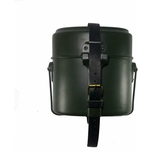 WW2 GERMAN ARMY M31 MESS TIN CANTEEN WITH LEATHER STRAP OUTDOORS MILITARY armyshop2008