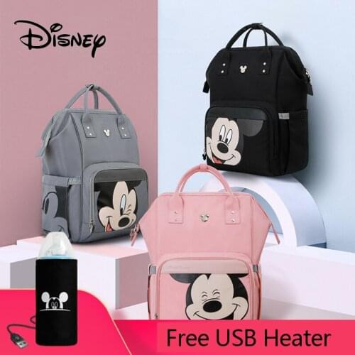 Newest Disney Mickey Baby USB Diaper Bag Mommy Bag Travel Large Capacity Mommy Bag For Baby Fashion Mom Baby Stroller Hooks Bag