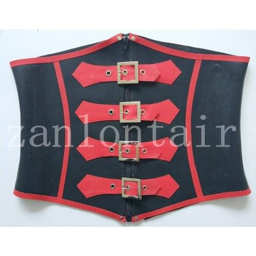New arrival sexy lingerie handmade women cekc girl female front zipper & buckles corset slim tight back lacing XS-XXL free ship
