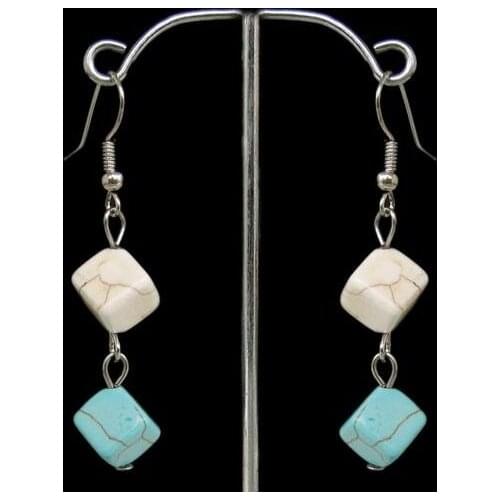 New Favorite Pearl Store Beautiful Gemstone Jewelry Unique Turquoise Earrings S925 Silver Dangle Earring Charming Lady Gift