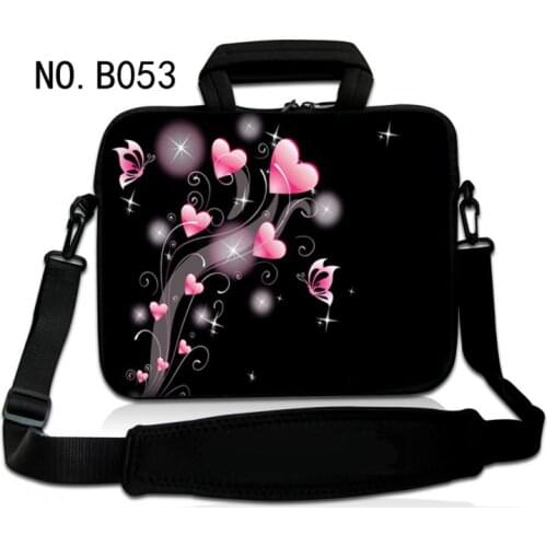 Pink Hearts 11 13 13.3 14 15.6 17 Notebook Bag Canvas Laptop Sleeve Case Shoulder Bag for Macbook Air Pro Asus Dell HP Acer
