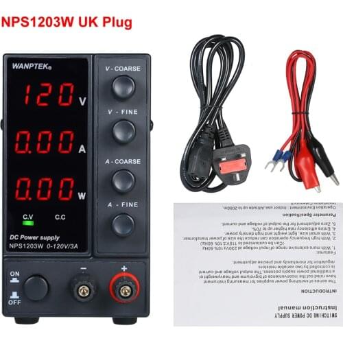 NPS605W/NPS1203W Switching DC Power Supply 0-60V 0-5A 115V/230V 50/60Hz Voltage & Current Regulated Dual Output With 3 Digit LED