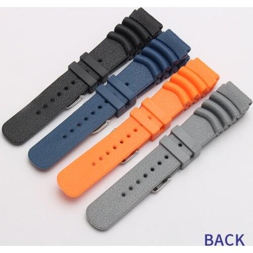 Shengmeirui 20MM /22MM diving silicone rubber strap FOR SEIKO 5 PROSPEX sport black blue orange grey strap Wrist Belt