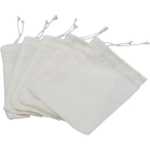 Cheesecloth Tea Filter Strainer Bags Muslin Drawstring Straining Tea Bags Loose Leaf Tea for Home Kitchen Office Travel
