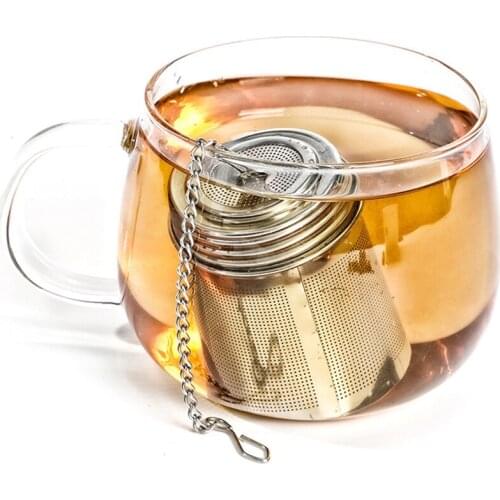 Tea Ball Infuser Stainless Steel Tea Infusers for Loose Tea with Chain Hook Saucer Extra Fine Mesh Tea Strainer