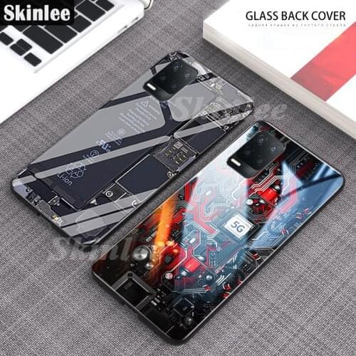 Skinlee Cover For Realme 8 Pro Case Explorer Painted Tempered Glass Funda For Realme 8 Phone Case
