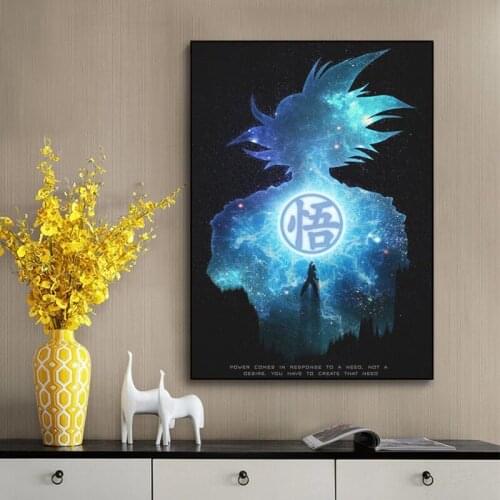 Son Goku Dragon Ball Z Print Poster Goku Kanji Wall Art Canvas Painting Japanese Anime Picture Retro 90s Movies Home Wall Decor