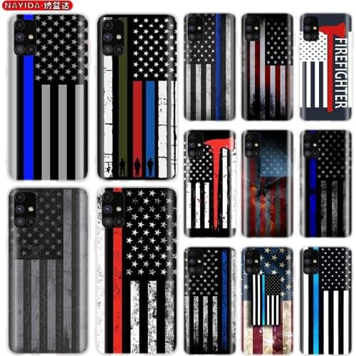 Thin Blue Line American Flag For Case Samsung A51 A10 A10S A11 A20 A20S A20E A30 A30S A40 A40S A50 A60 A70 A70S A80 A90 A21 A31