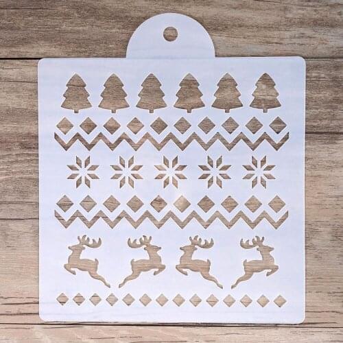 15 cm DIY Craft Layering Background Stencil For Wall Painting Scrapbooking Stamping Album Decorative Paper Cards Christmas Gift