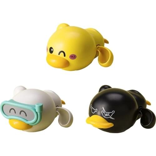 W3JF Cute Diving Pirate Little Clockwork Duck, Swimming Wind Up Duck for Toddlers Babies Bathing, Black/White/Yellow