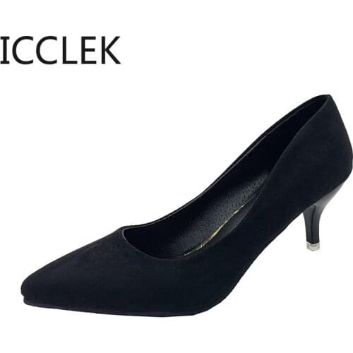 Women Cute Black Comfortable Slip on Office High Heel Shoes Lady Casual Sweet Blue Slip on High Heel Pumps 6cm 8cm 9.5cm
