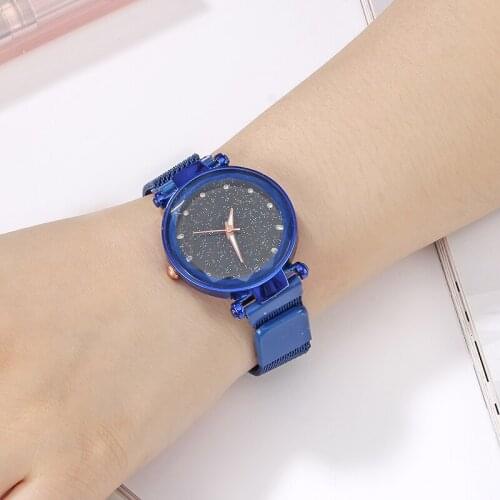 2019 Luxury ladies watch magnet stainless steel mesh band starry sky women watches shining quartz feminino wristwatch relogio