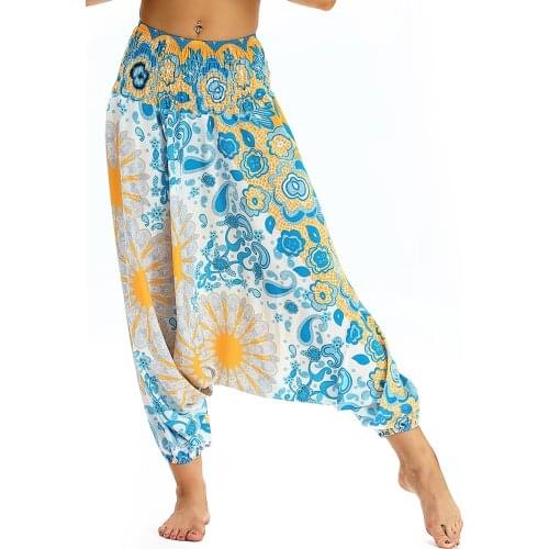 2021 High Waist Harem Yoga Pants Baggy Hippie Boho Aladdin Genie Pants For Women