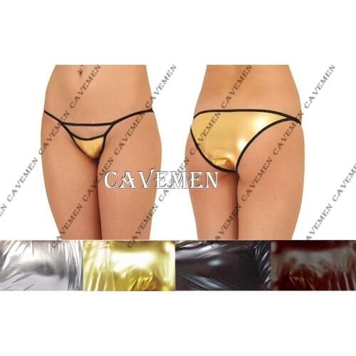 Pretty Bust Metallic color Leatherwear 2351Ladies Thongs G-string Underwear Panties Briefs T-back Swimsuit Bikini Free Shipping