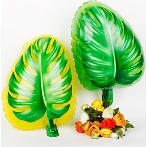 1pcs Monstera palm leaf shape foil balloon Hawaiian party birthday party decorations summer party balloons supplies