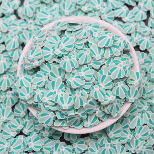 100g/Lot 1CM Green Flower Petal Clay Slices Soft Pottery Sprinkles for DIY Crafts Filling Accessories