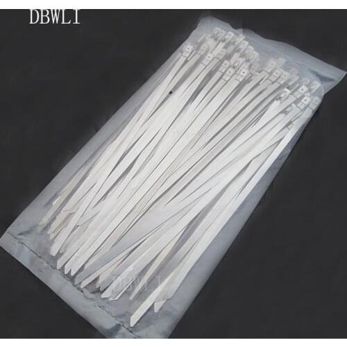 100PCS 4.6x300mm 4.6x200mm 4.6x150mm 304 Stainless Steel Metal Locking Cable Ties Zip Wrap Exhaust Heat Straps Pipe Header