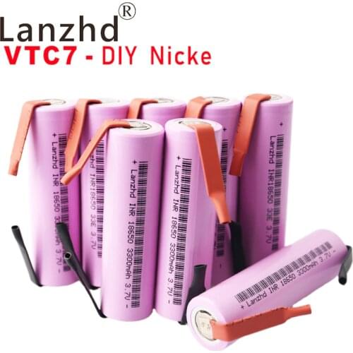 24pcs 18650 Rechargeable batteries For samsung 18650 33E 3.7v 3300mAh lithium Li ion VTC7 +DIY Nickel 100% Original brand