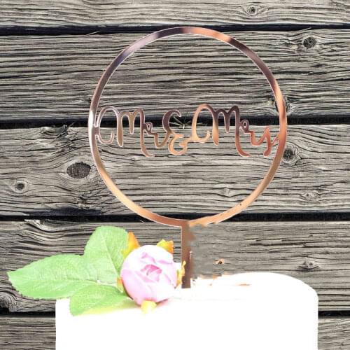 Mr & Mrs acrylic cake topper Wedding party dessert Decoration Rose gold Bride and groom Cupcake toppers wedding Baking Supplies