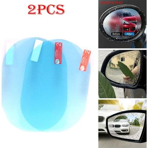 2pcs Car Anti Fog Rearview Mirror Protective Film Window Clear Rainproof Rear View Mirror Protective Soft Film Auto Accessories