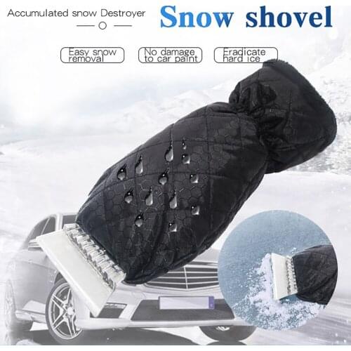 Car Snow Removal Glove Scraper Ice Scraper Tool For Auto Window Outdoor Oxford Cloth Snow Shovel Waterproof Car Accessories