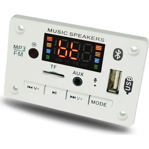 Bluetooth 5.0 Receiver Car Kit MP3 Player Decoder Board Color Screen FM Radio TF USB 3.5 Mm AUX Audio USB AUX TF Radio