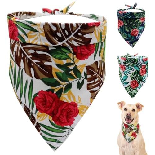 Pet Bandana Collar For Dogs Small Medium Large Dog Scarf Neckerchief Adjustable Cotton Printed Bandanas Collars Pet Accessories