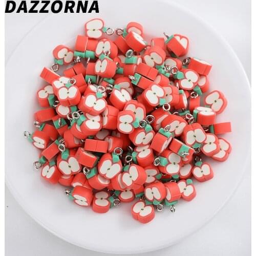 Cute Fruit Shape Design Polymer Clay Spacer Loose Beads 30-90Pcs Clay Beads Slices Charms Jewelry Findings Making DIY Crafts