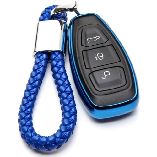 Car Key Case Cover For Ford Focus 2 3 Fiesta Transit Ecosport Mondeo Soft TPU Protection Key Shell Chain Car Styling Cover Case