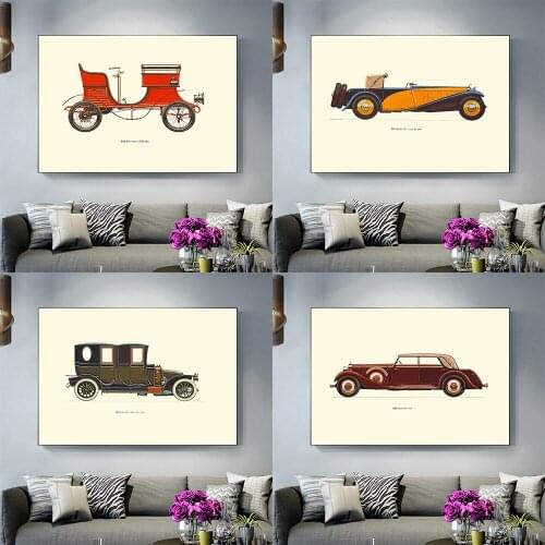 Child Painting Cartoon Car Poster DIY Painting By Number Home Living Room Bedroom Decoration Mural Acrylic Paint Brush Set