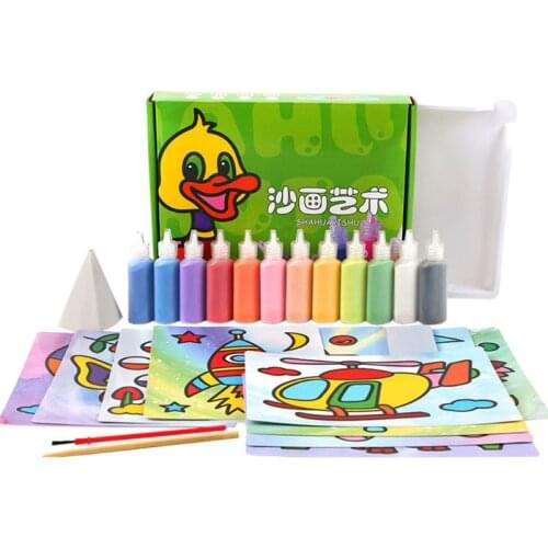 Children Baby Kids DIY Sand Painting Toy Drawing Board Handmade Picture Paper