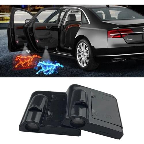 EURS 2pcs car door logo light Wireless Welcome light LED Laser Projector Logo Ghost Shadow Light Wireless Car Door Welcome light