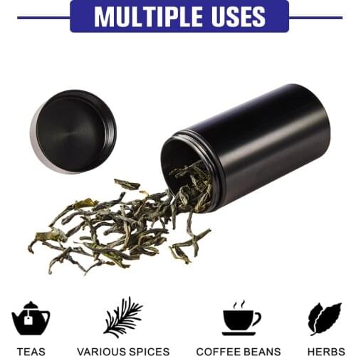 GORNOD Stash Jar - Airtight Smell Proof Aluminum Herb Container Spice Storage Case Accessories